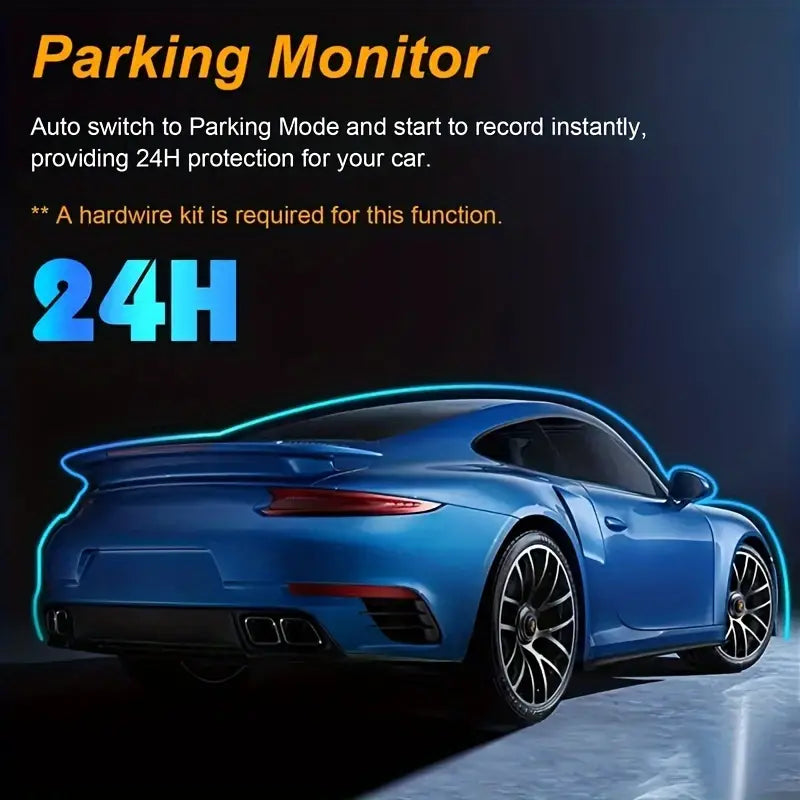 Wide Angle Car DVR Camera With 3.16 Inch IPS Screen, Dual Lens Car Dashboard Video Cam - ront And Inside, Car Camera With IR Night Vision, Loop Recording,