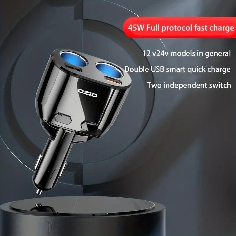 Fast Charge One Drag Three Two Cigarette Lighter Conversion Plug Usb