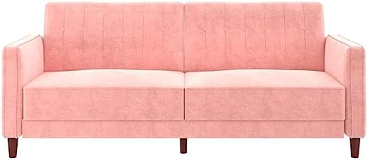 Coil Futon, Mustard Pink Linen