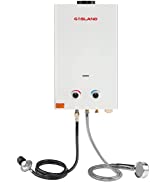 Tankless Water Heater Propane, GASLAND Outdoors 10L 2.64GPM Gas Water Heater, Instant Hot Water Heater, Overheating Protection, Easy to Install, Use for RV Cabin Barn Camping Boat(Black)