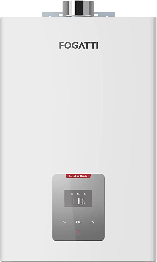 Natural Gas Tankless Water Heater, FOGATTI Indoor 4.0 GPM, 90,000 BTU Instant Hot Water Heater, Instagas Classic 90 Series