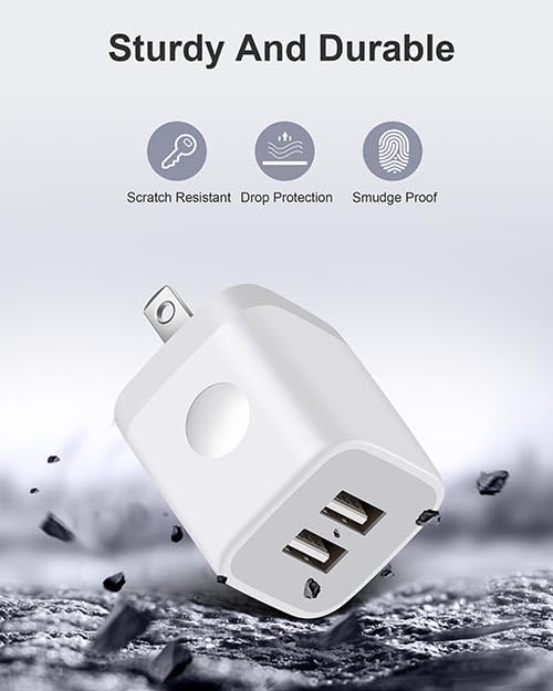 Input:100-240V, which enables you to charge two smart phone or tablet devices simultaneously at full speed, Adapter Charging Plug Box Brick for iPhone 14 13 12 11 Pro Max SE XS XR X 8 7 6 6S Plus, Samsung, Moto, LG, Android Phones