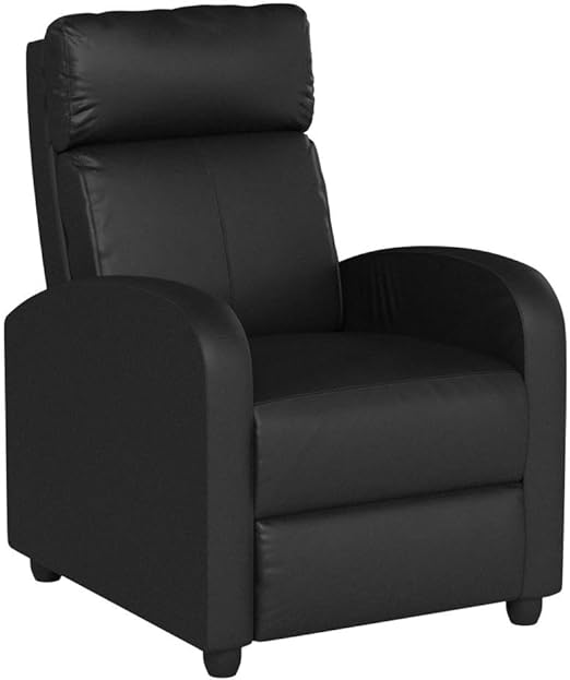 Sofa Home Theater Seating Reading Chair Winback Modern Reclining Chair Easy Lounge with PU Leather Padded Seat Backrest Chair for Living Room Massage Recliner