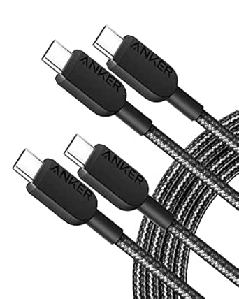 Proven in strict laboratory tests to withstand up to 10,000 bends.310 USB C to USB C Cable (6ft, 2 Pack), (60W/3A) Fast Charge for Samsung Galaxy S22, iPad Pro 2021, iPad Mini 6, iPad Air 4, MacBook Pro 2020, Switch