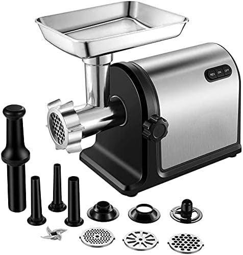 l parts of the meat mincer are easy to detachable for cleaning. We recommend washing by hand and wiping with a cloth, Heavy Duty Stainless Steel Meat Grinder with 3 Grinding Plates