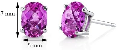 Set in a classic 4-prong 14K White Gold Earring solitaire style, Pink Sapphire Earrings for Women in 14 Karat White Gold