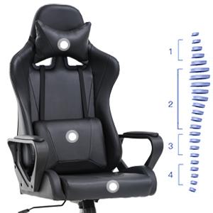 BestOffice Office Chair Desk Gaming Racing High Back Computer Task Swivel Executive Stool with Lumbar Support,Gaming Chair with Lumbar Support PC Computer Chair Racing Chair PU Task Desk Chair Ergonomic Executive Swivel Rolling Chair