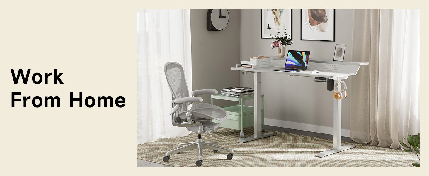 48 Inch Sit Stand Up Desk 2 Tiers with USB Charging Ports,Height Adjustable Electric Standing Desk