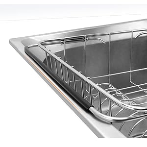 It is easy to clean and can be rinsed with flowing soapy water or easily wiped clean with a damp cloth.Steel Utensil Holder, Dish Drying Rack 201D x 41W x 86H