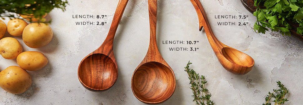 Wood Spoons for Cooking, Wooden Spoon Set, Teak Wooden Utensils, Nonstick Cookware