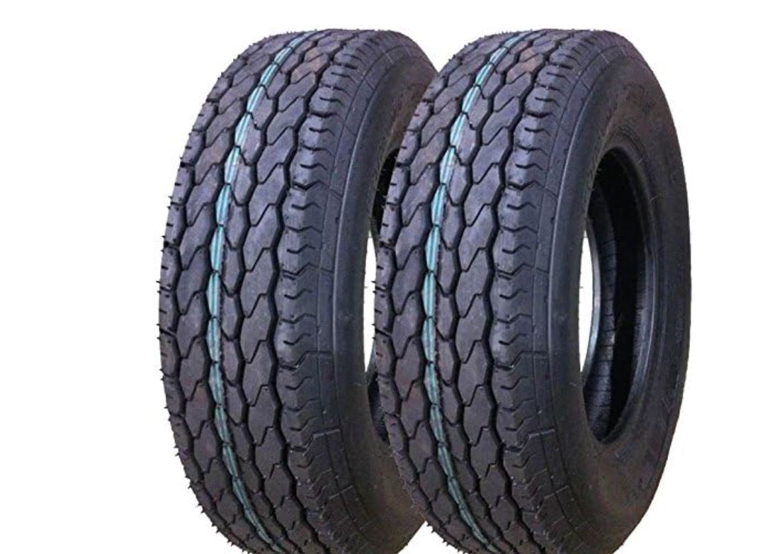 Set 2, Max. Load: 1,820lbs @ 50 psi, Deeper tread, longer life, Trailer Tires ST 205/75D15 Deep Tread