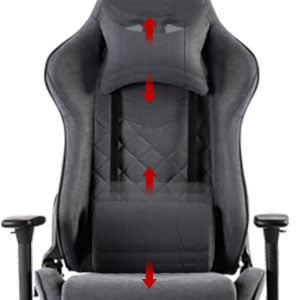 Gaming Chair with Massager Lumbar Support and Retractible Footrest, High Back Ergonomic Racing Style Computer Leather Executive Office Swivel Chairs Adjustable Armrests and Backrest