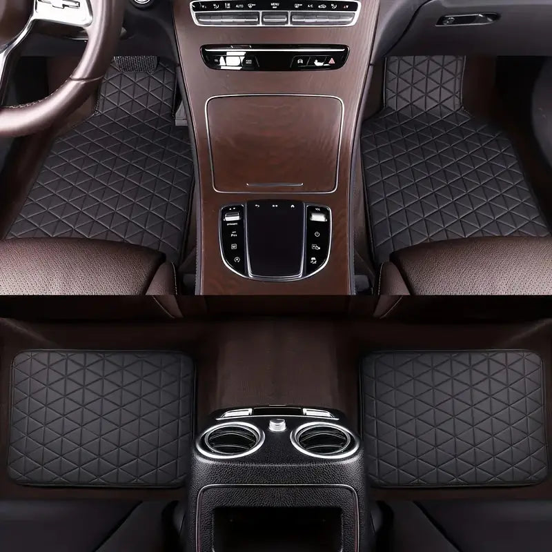 Stylish, Front & Rear Seat Protection,4-Piece Set Pu Leather