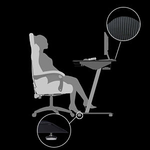 Z-Shaped Computer Gaming Desk Extra PC Desk Mouse Pad with Cable Hook