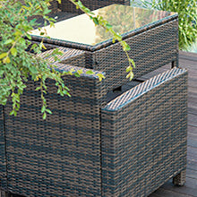 luxury with this outdoor couch that features generously padded 4