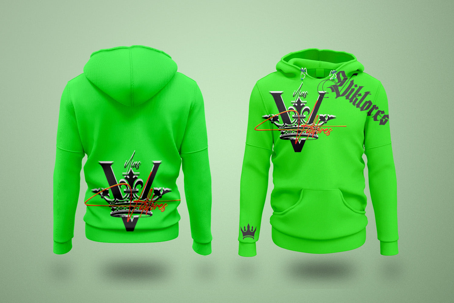 Viktorious - Hooded Sweatshirt with Pocket green