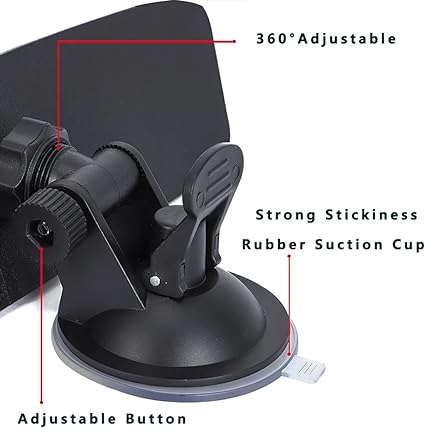 mirror is 9.45'' * 2.36'', which can reduce blind spot and fit for most cars and boats, such as SUV, truchs, pickup, toyota, tesla, jeep Wrangler, ford focus and so on. Car Interior Rear View Mirror with ShatterProof Tempered Glass & 360°