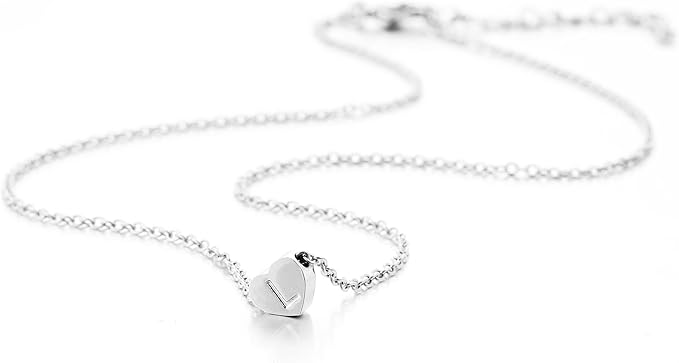 necklace designed for women , girls.unique S letter necklace, minimalism style, Initial Heart Necklace with Letter for Women,14k gold filled Tiny Heart Pendant Necklace