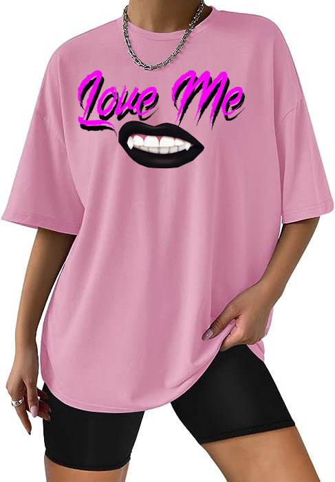 V - Womens Loose Fit Tshirts Short Sleeve Summer Tops Casual Tee Tunic T Shirts Tops - lOVE ME