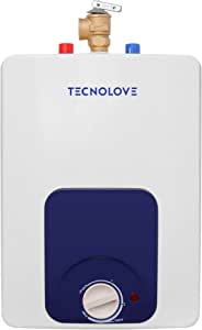 Tecnolove Hot Water Heater Electric, 4 Gallons Mini-Tank Small Under Sink Water Heater for Point of Use, 120V Corded Wall or Floor Mounted (15L MT40)