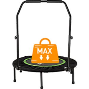 trampoline can be folded two times, which saving you much storage space and easy to carry. 40 inch Max Load 400 lbs Trampoline Mat Exercise Fitness Trampoline for Indoor