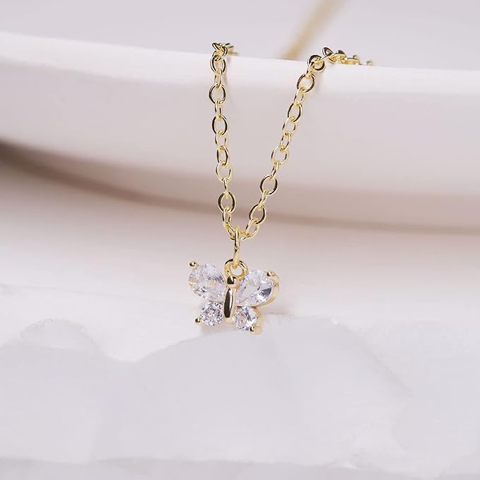 White Gold Plated Round Teardrop Single Solitare Cubic Zirconia Buttercly Leaf Flower, good brass filled by 14k gold/ white gold with high polished