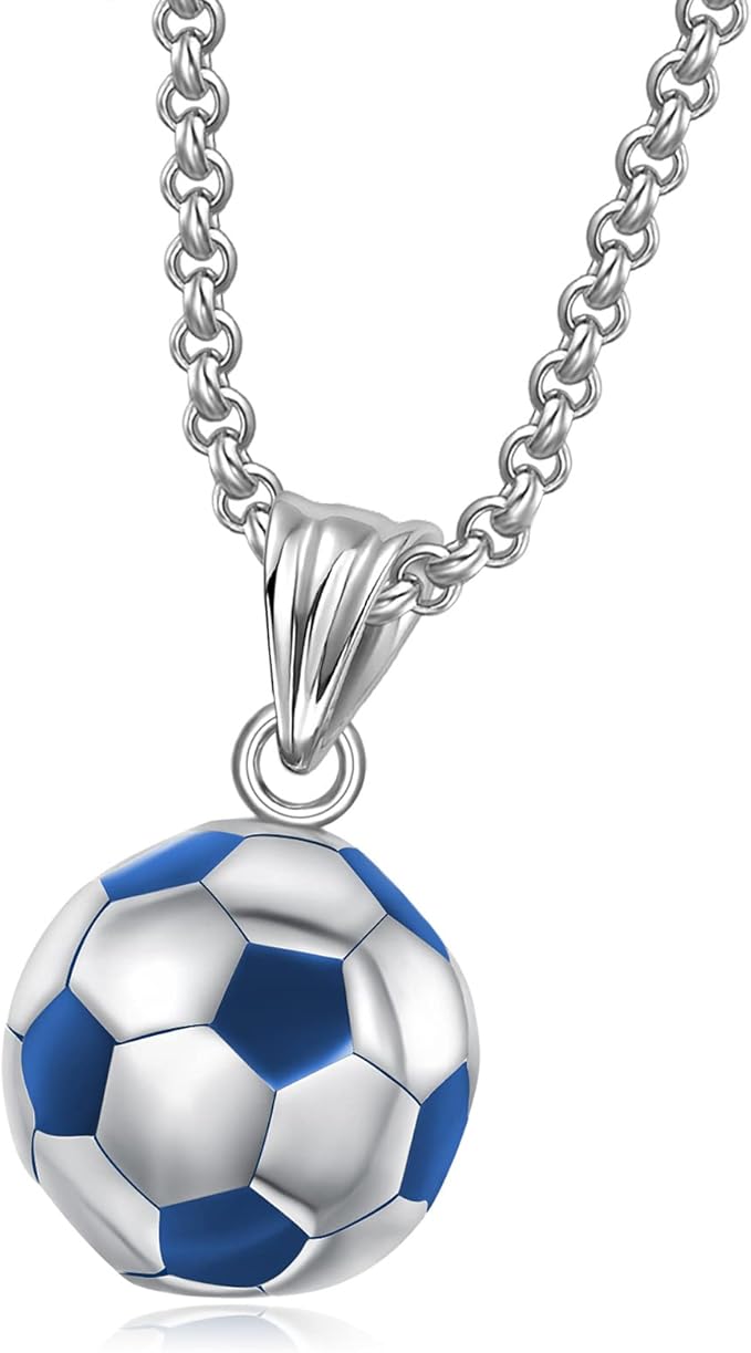 circumference of the chain is approx. 60 cm/ 23.6 inches, so the girls' football gift fits for most people to wear, Necklace for Men Boys Soccer Necklace Ball Pendants Sprots Necklace