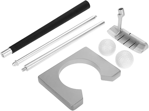easy to store and carry for travelling.Compact, easy to store and carry for travelling.2 pcs Balls, Bag for Travel Indoor Golf Putting Practice Right Hand Putter)