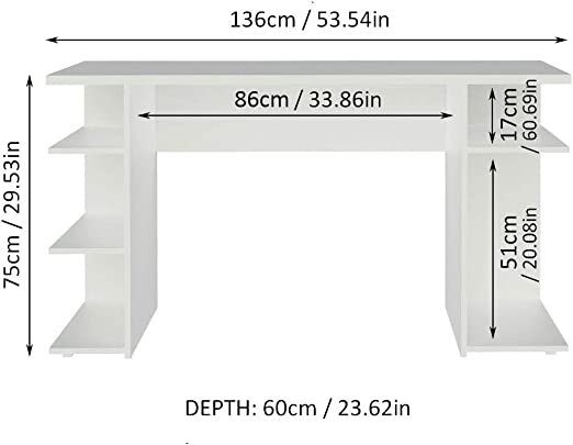 Gamer Desk for Large Monitor Stand, with Shelves 53inch,  24