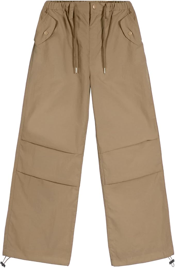 rawstrings at the ankles make the fit customizable for any look wide leg or joggers, side slant pockets to hold your essentials,  Loose Jogger Trousers with Pockets Streetwear Kids