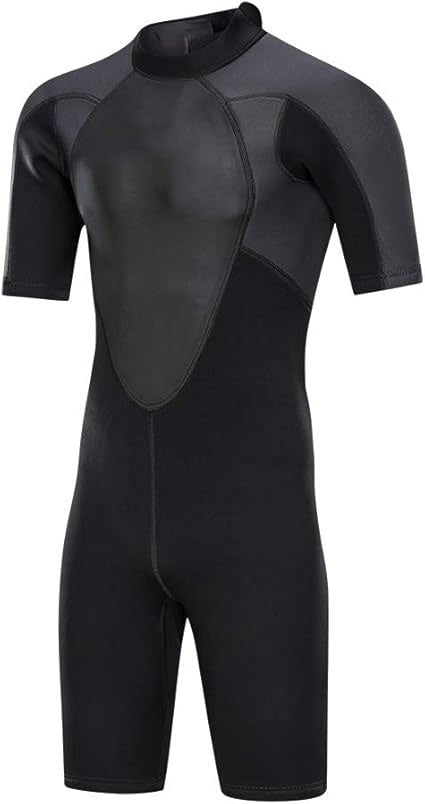 Extra padding in chest provide the best protection,Provide Sunburn protection and help you float in water as it is being neoprene- Neoprene Back Zip Shorty Dive Skin for Spearfishing,
