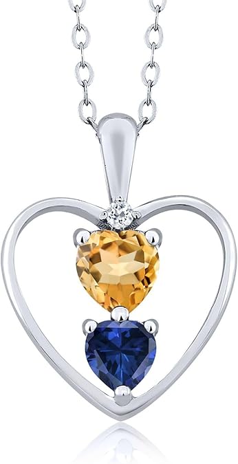 Silver Pendant Necklace For Women (0.84 Ct Heart Shape with 18 Inch Silver