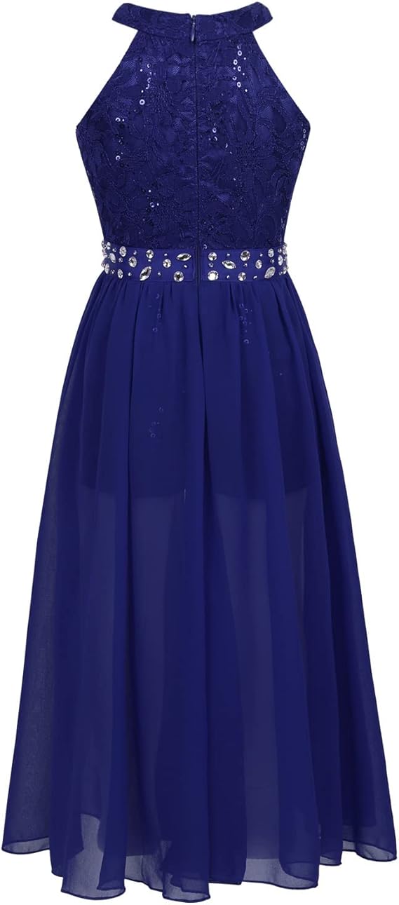 Sleeveless, round neck with shiny beaded decoration, ruched bodice, flattering satin pleated waist, back zipper closure, Sleeveless Wedding Party Bridesmaid Dresses Maxi Dress Romper Prom Gown Flower Girl Dress