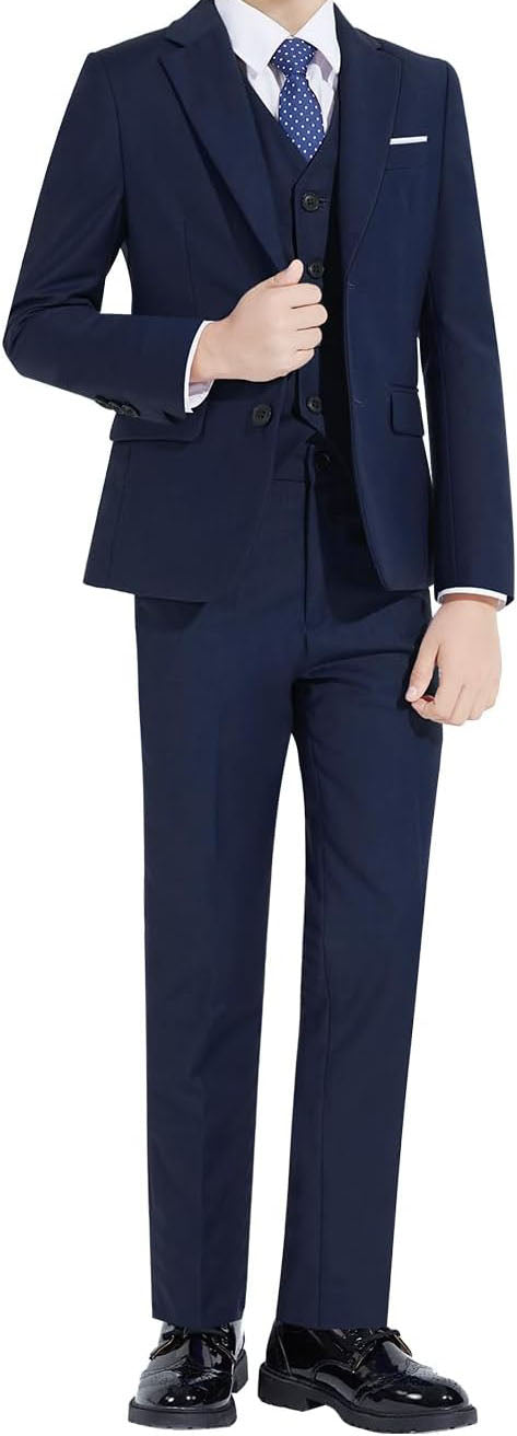 This boy's formal suit is perfect for wedding as the ring bearer, kind of performance and ceremony, also a good idea for birthday party, dress up as a handsome man