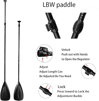 Strong Endurance, Strong Stroke Will Not Soften, More Durable, This Paddle Can Maintain a Harsh Environment, Accessories Adjustable Double Holes Lock Sturdy