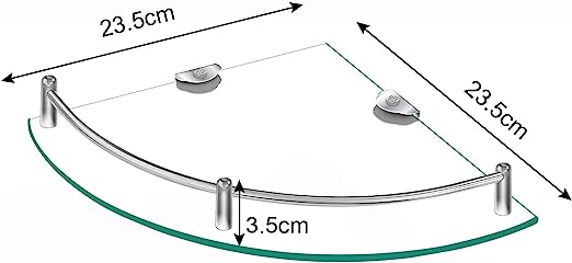 4pcs Glass Corner Shelf Glass Shelves for Bathroom,Glass Shelf Wall Mounted Tempered Glass Corner Shower Shelf with Aluminum Rail