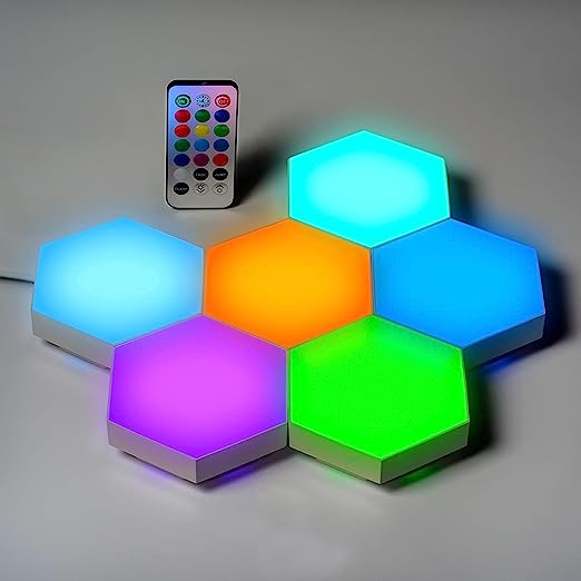 Gaming LED Lights for Gaming Setup Touch Sensitive, DIY Geometry Modular LED Light Panels for Gaming Room Bedroom Streaming, 10 Pack