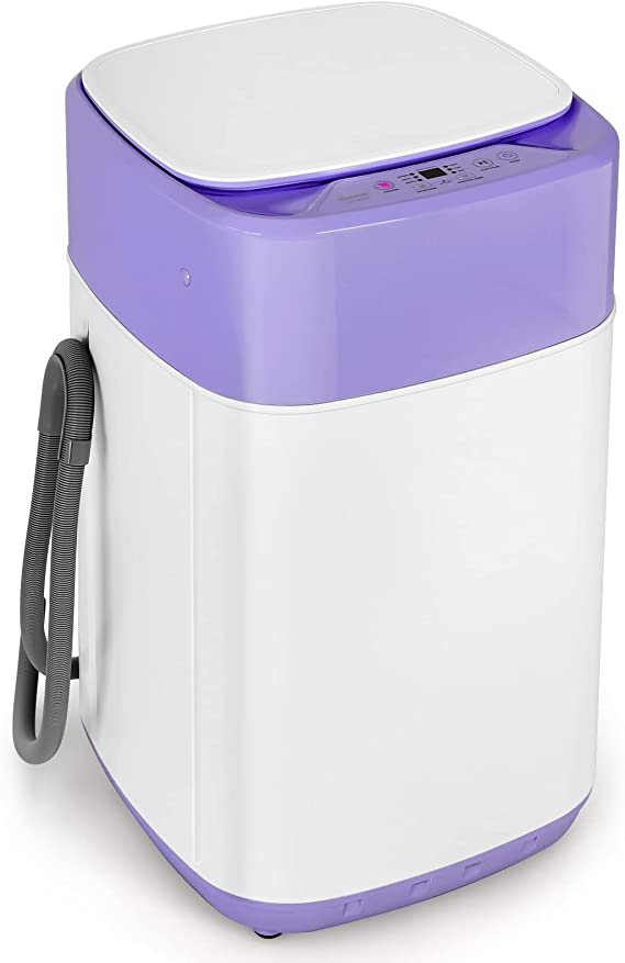 Giantex Full Automatic Washing Machine, 2 in 1 Portable Laundry Washer and Dryer Combo 8lbs, 1.0 cu.ft 6 Programs 6 Water Levels Built-in Drain Pump, Top Load Washer Apartment Dorm