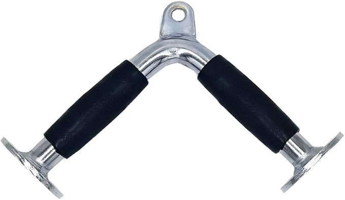 V-Shaped Rotating Straight Press Down Bar for Weight Workout, flat knobs to prevent slipping