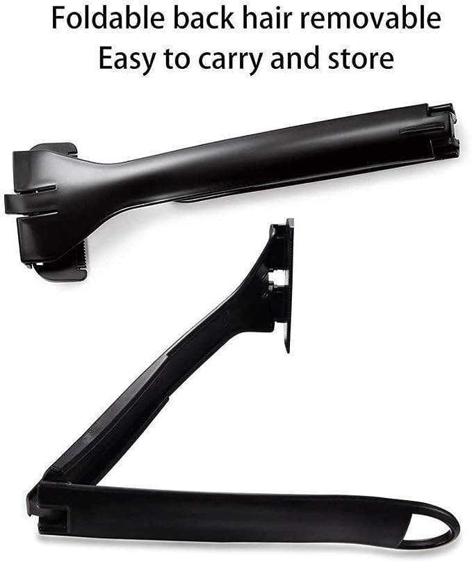 Back Hair Shaver, Back Hair Shaver and Body Shaver with Extra-Long Folding Handle Leg Shaver Body Groomers Beauty Tools for Cleaning up Body Hair