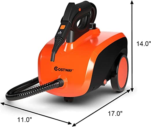 Steam Cleaner with 19 Accessories, Heavy Duty Household Steamer Chemical-Free Cleaning, 1.5L Dual-Tank Rolling Cleaning Machine for Carpet, Floor, Window and Car