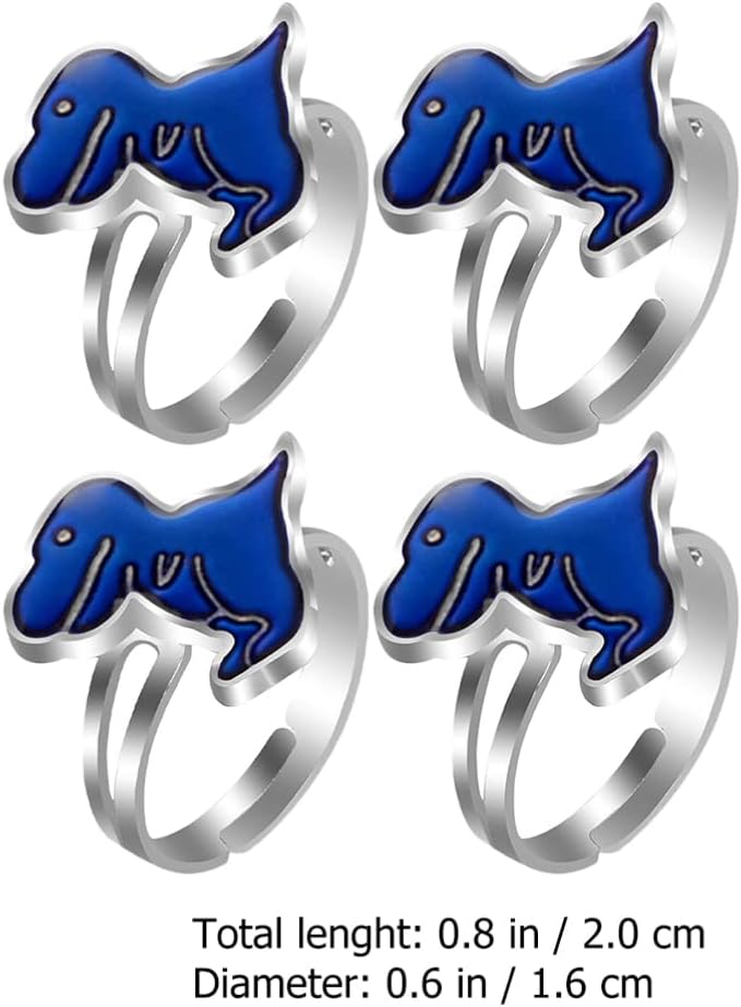 most outfit and show your personality,  Adjustable Open Band Ring- Dinosaur Color Change Mood