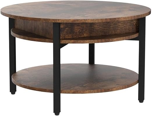 coffee table is equipped with a lift-up top for flexible use. Coffee Table for Living Room, 35.43'' Round Coffee Table with Storage and Hidden Compartment