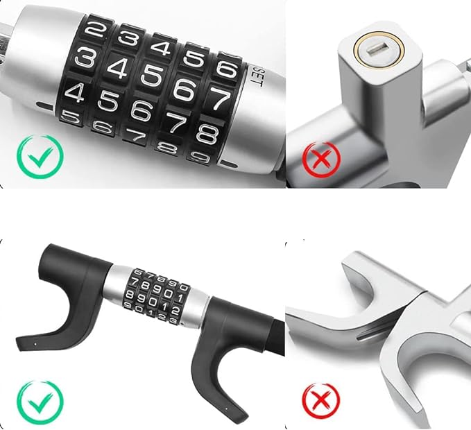 Steering Wheel Lock, Car Lock Anti Theft Keyless Extendable Retractable Password 5 Coded Combination Lock, Heavy Duty Universal Fit
