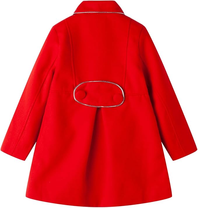 The combination of wind resistance, warmth, and breath-ability provides comfort in eveydays wear for your kids,  Little Girls Peacoat Faux Wool Dress Coat Slim