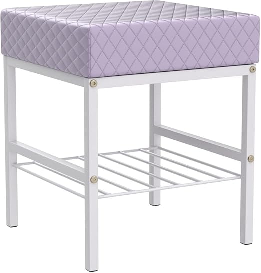 white vanity stool cushion is made of high resilience foam covered with sumptuous smooth velvet fabric.  Ottoman Stool Square Ottoman Bench Modern Dressing Stool