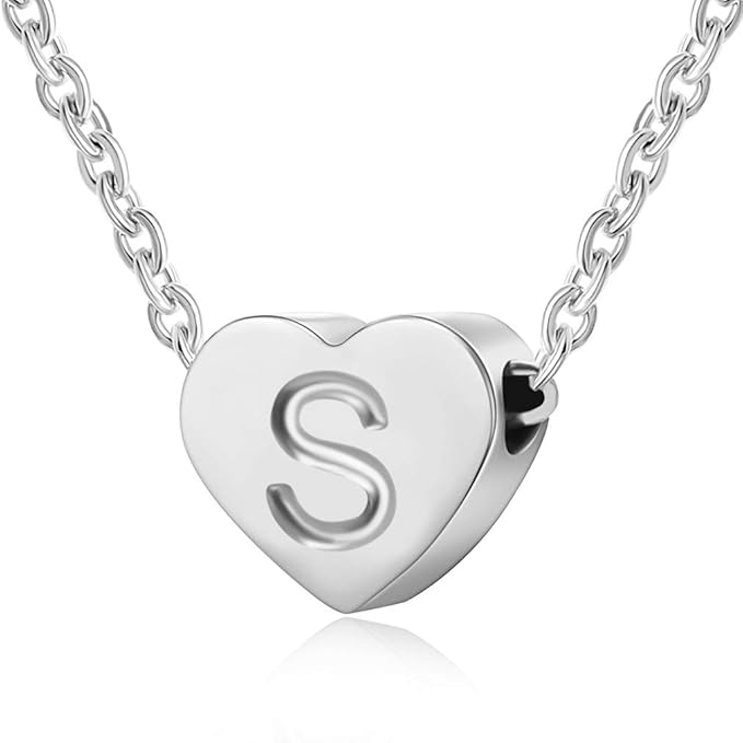 necklace designed for women , girls.unique S letter necklace, minimalism style, Initial Heart Necklace with Letter for Women,14k gold filled Tiny Heart Pendant Necklace