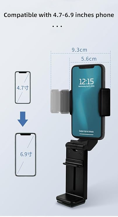 A compact and versatile travel must-have, ensuring you have a reliable airplane phone holder wherever you go. Phone Holder, 360° Rotation Travel Mount Clip, Portable Foldable Airplane Essentials Phone Holder for Tray Table