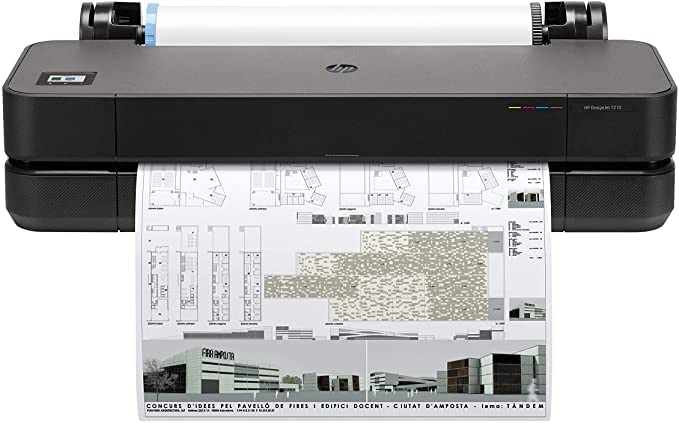 HP DesignJet T210 Large Format 24-inch Plotter Printer, Includes Care Pack (8AG32H) , Black