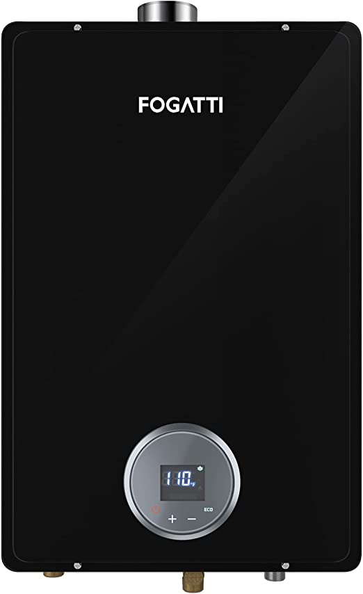 FOGATTI Propane Gas Tankless Water Heater, Indoor 7.5 GPM, 170000 BTU Black Instant Hot Water Heater